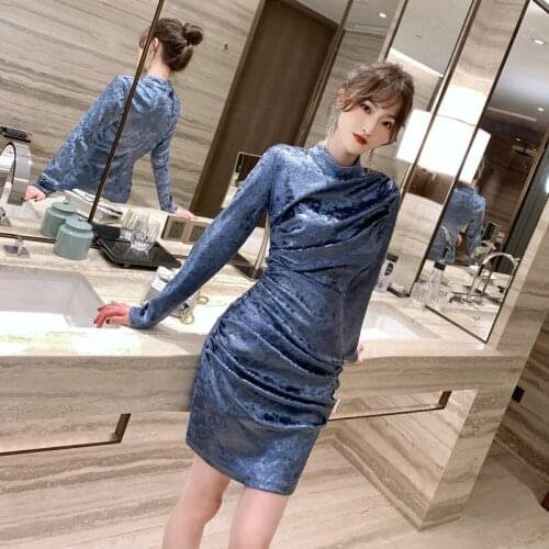 2021 Spring New European Womens Retro Leather Fold Bag Hip Dress Dress Birthday Dress for Women