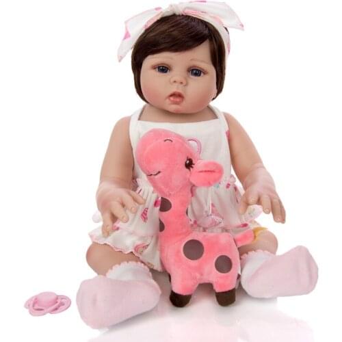 NPKDOLL 47CM newborn bebe doll reborn baby girl doll in tan skin full body silicone Bath toy lol dolls Xmas Gfit