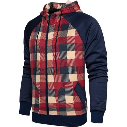 Autumn Mens Fleece Jacket 2020 Retro Vintage Casual Zipper Plaid Coat Male Coats Jackets Korean Clothes Japanese Streetwear Man