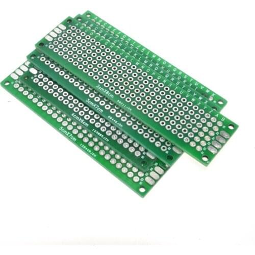 20pcs PCB Prototype Board Circuit Protoboard Universal Stripboard Prototyping Veroboard 2X8 3X7 4X6 5X7 5Pcs Each Mixed Double