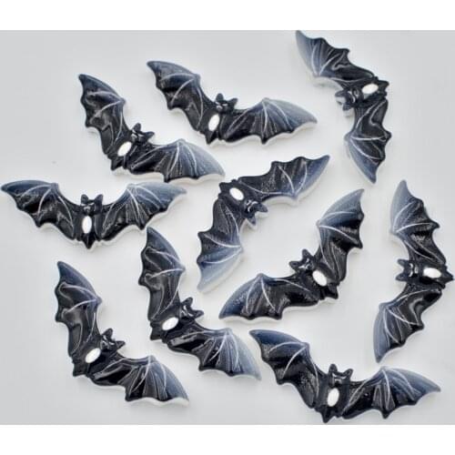 Resin Black Bat Flat Back cabochon Stone Appliques Home Decor Crafts 30pcs DIY christmas Scrapbook OF185*3