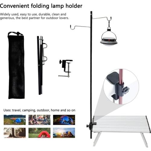 Portable Detachable Tent Pole Lamp Holder Double Hook Outdoor Camping Light Hanger Lamp Bracket Camping Accessories
