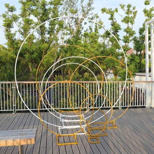 Wedding Balloon Bow Props Birthday Decor Wrought Shelf Wedding Flower Decoration Balloons Arch Metal Wedding Arch Circle Stand