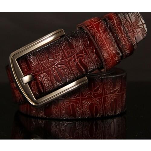 2020Genuine Cowskin Leather Belts For Women Carved Design Retro Metal Women Strap Cintos Ceinture Female High Quality Belts