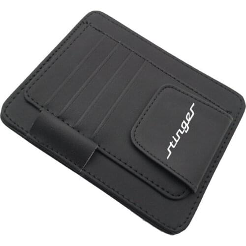 Sun Visor Multifunction PU Leather Car Card Package Holder Glasses Holder Pen Organizer Auto Accessories for Kia Stinger