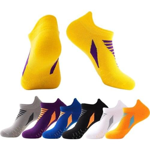 Sports Running Semi-High Socks Cotton Thick Terry Socks Summer Basketball Tennis Men Sports Socks Shock Absorption Moisture Wi