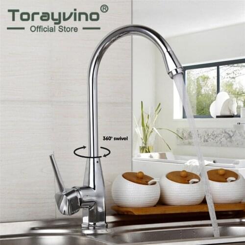 Torayvino Superior In Quality Swivel Kitchen Faucet Chrome Polished Basin Faucet Hot And Cold Water Mixer Swivel Mixer Tap
