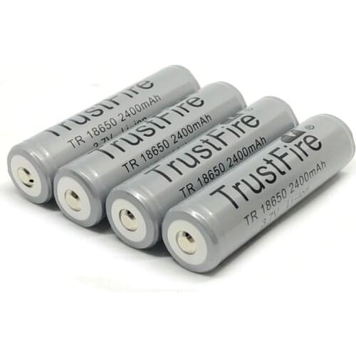 TrustFire Protected TR 18650 3.7V 2400mAh Lithium-ion Battery Rechargeable Batteries with PCB For Camera Torch Flashlights