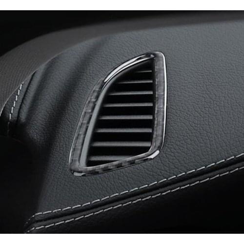 Carbon Fiber Dashboard Air Conditioning Outlet Frame Decorate Cover Trim 2Pcs For Mercedes Benz C Class W205 GLC X253 2015-2018