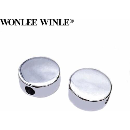Wonlee Winle Stainless Steel 4mm big hole Round Bracelets Bead Charm Fit DIY Original Bracelet Jewelry Making Wholesale