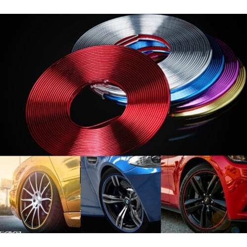 8M Car Wheel Protector Hub Sticker Rim Guard Rubber Strip Anti Scraping Car Decorative Styling Moulding Trim Tire Protection