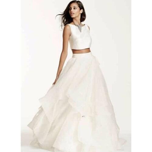 Two piece plus size custom Fashion Masquerade Ball Gown Quinceanera Dresses With Tulle Sweep Train Unique Wedding Bridal Gowns