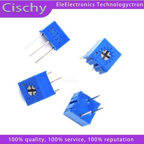 10pcs 3362P 101 201 501 102 202 502 103 203 503 104 204 504 105 Trimpo Trimmer Potentiometer 3362 500R 1K 2K 5K 10K 20K 50K 100K