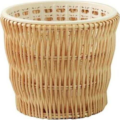 2019 Creative Manual Rattan Trash Can Paper Basket Living Room High-grade Wicker Green Garbage