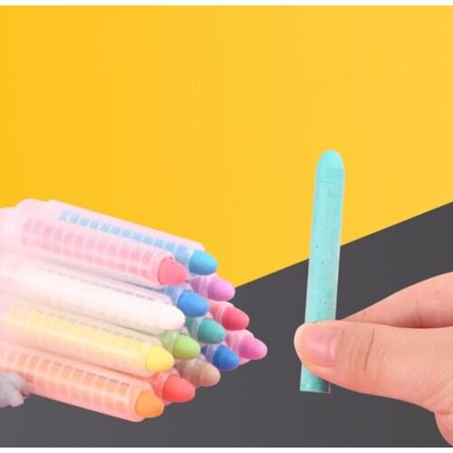 3/6/12 Colors Non Toxic Water Soluble Chalk Drawing Painting Dust-free Chalks for Teacher Children Stationery wholesales