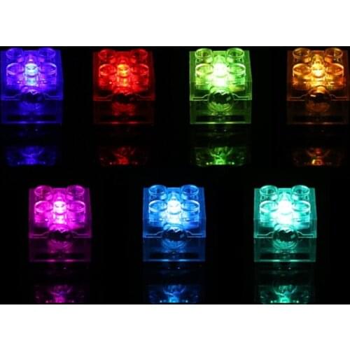 5pcs 2x2 dot LED Light Up Colorful Accessories Classic Brick Education Light-Emitting Compatible All Brands Building Blo