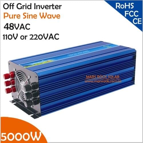 5000W 48VDC 100/110/120VAC or 220/230/240VAC Pure Sine Wave PV Inverter Off Grid Solar& Wind Power Inverter PV Inverter