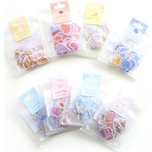 60Pcs Kawaii Watercolor Animal Stickers Star Love Diary DIY Photo Album Decoration Scrapbooking Stationery Sticker