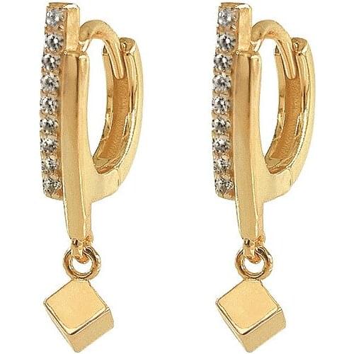 925 Sterling Silver Pin New Style, Fashionable, Simple and Versatile, Zircon Super Flash Pendant Earrings, Girlish Gift