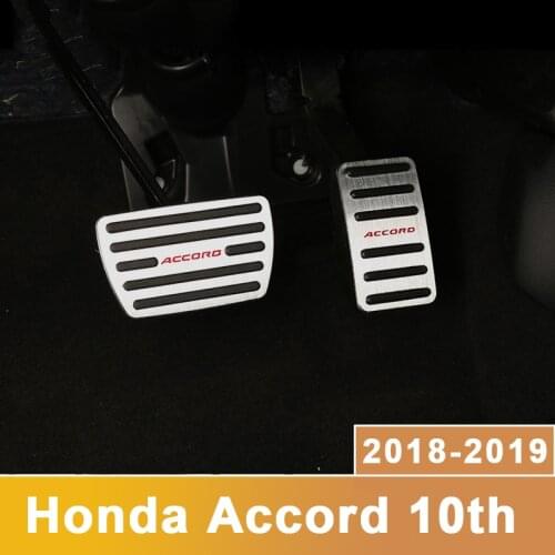 Aluminum alloy Car Styling Accelerator Gas Pedal Brake Pedal Non Slip Pads Cover Case AT For Honda Accord 10th 2018 2019