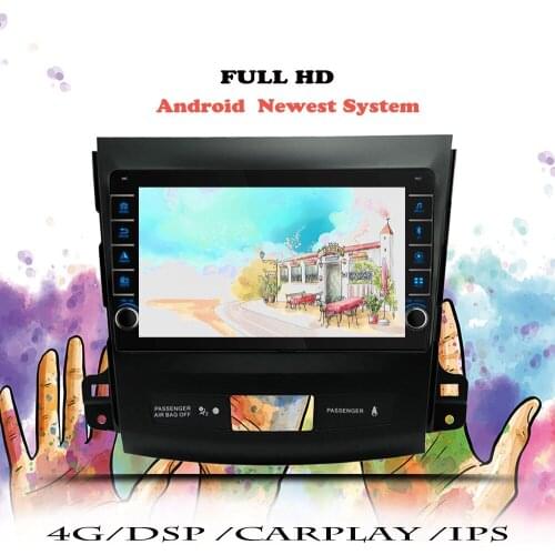 Android 10 For Mitsubishi Outlander 2005 -2008 2009 2010 2011 2012 Peugeot 4007 Multimedia Car Radio Navigation GPS DVD Cassette