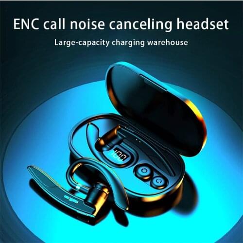 Wireless Bluetooth Headset Mic Noise Reduction Bluetooth Business Headset with Charging Compartment
