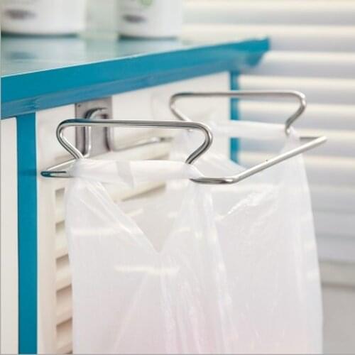 Large Garbage Bags Holder Kitchen Wash Cloth Towel Storage Rack Stainless Steel Hanging Cupboard Cabinet Organizer Shelf