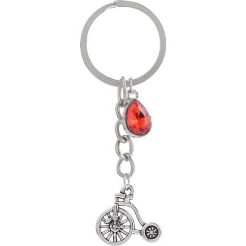 1PCS Women/Mens Fashion Bike Charm 25mm Keychain Key Rings Alloy Charms Gifts 20 Colors You Choose
