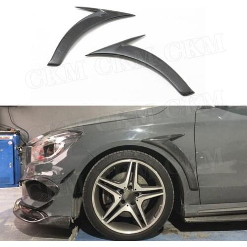 Carbon Fiber Front Fender Vent Fin Gill Trim Covers For Benz CLA Class W117 CLA180 CLA200 CLA250 2013-2019 Decoration Stickers
