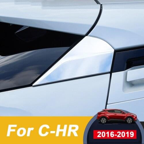 For Toyota C-HR CHR 2016 2017 2018 2019 ABS Back Trunk Rear Window Spoiler Side Cover Tail Triangle Trim Decoration Accessory