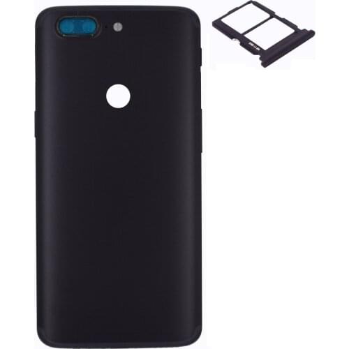 For OnePlus 5T Battery Door+Volume Button+Power Button+Mute Button+Vibration Flex Cable+Sim Card Tray(black)