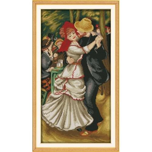 Joy Sunday Passionate Dance Chinese Cross Stitch Kits Ecological Cotton Clear Stamped Printed 14CT 11CT DIY Wedding Decoration