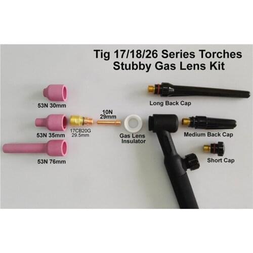 21pcs TIG Welding Torch Stubby Gas Lens Kit Cup Collet Body Nozzle for WP 17/18/26 Welding Machine Accessories