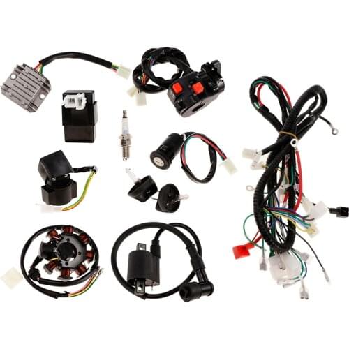 1 Set Full Electrics Wiring Harness Coil CDI Magneto Stator Spark Plug Kits For 150cc 250cc ATV Quad Pit Dirt Bike Buggy Go kart