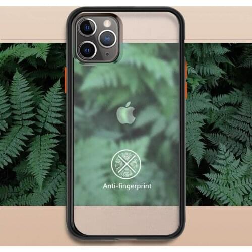 NJIEER Matte Transparent Phone Case for iphone X XR 11 Pro XS MAX 7 8 6S 6 Plus Hybrid TPU Shockproof Cover Hard Protection Case