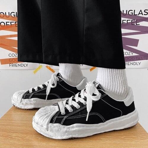 Camouflage Canvas Shoes Mens Thick Soles 2021 Spring and Autumn Sports and Leisure Shoes Round Head Low Top Lace Up Mens Shoes