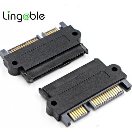 Lingable SATA 22Pin 7+15 Male to SFF-8482 SAS 22 Pin Female Extension Convertor Adapter for Hard Disk Driver