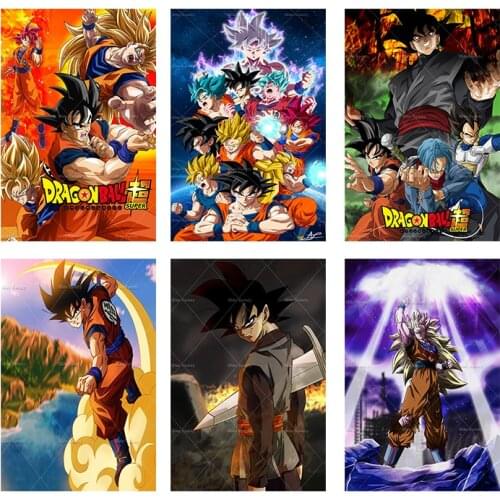 Dragon Ball Black Goku Poster Living Room Bedroom Children Gift Home Decoration Wall Art Canvas Painting Mural Picture Cuadros