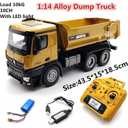 Professional Electronic Hobby Toy 2.4G Remote Control Metal Dump Truck Model High Simulation Engineering Toy Car For Kids Gifts