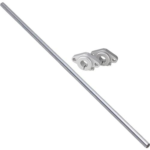 Silver 12mm L500mm Cylinder Linear Shaft Optical Axis with Rod Guide Rail Support for Industrial Set of 3