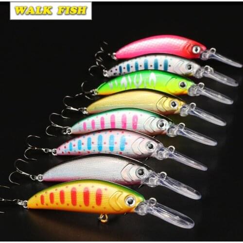 WALK FISH New 1Pcs Professional Minnow Hard Fishing Lures Bait 8color 5cm 5.5g Minnow depth 1-3m Swim Bait SwimBaits