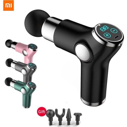 Xiaomi Mini Fascia Gun Fitness Muscle Impact Relaxation Massager LCD Display Portable Smart Fascia Gun Massage Gun Vibrator