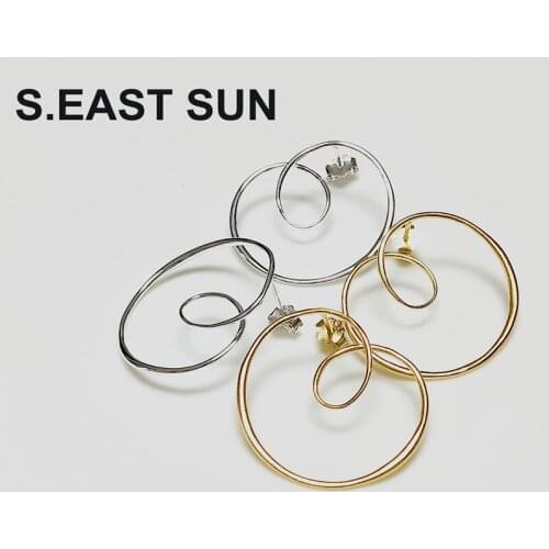 S.EAST SUN Night language Sterling Silver S925 simple and elegant personality design streamlined Earrings pure handmade