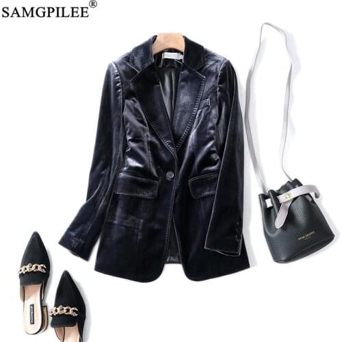 Women Suit Jackets And Blazers 2021 Full Sleeve Solid Winter Clothes Single Button Notched Casual Women Oversized Jacket 3XL