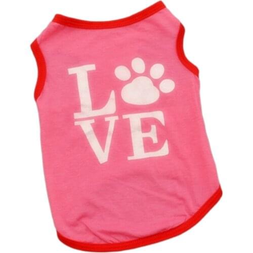 Vest Pet Clothing Print for Dog Clothes Medium Costume French Bulldog Print Cotton Dogs Cute Summer Pink