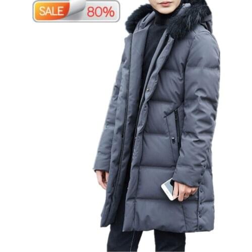 Winter Natural Fox Fur Collar Coat 90%Duck Down Jacket Men Clothes Long Parkas Winterjas Heren YS610A620 ND794