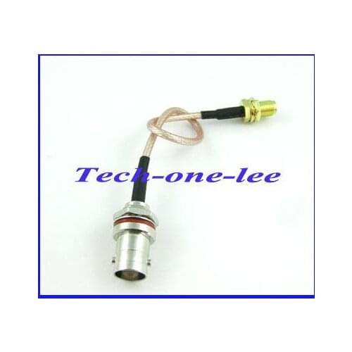 10pcs/lot Extension cable SMA female Jack to BNC female Jack bulkhead O-ring connector pigtail cable RG316 15CM Free shipping