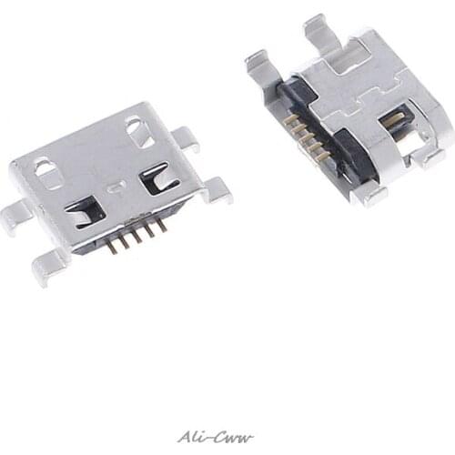 10 Pcs Type B Micro USB 5 Pin Female Charger Mount Jack Connector Port Socket