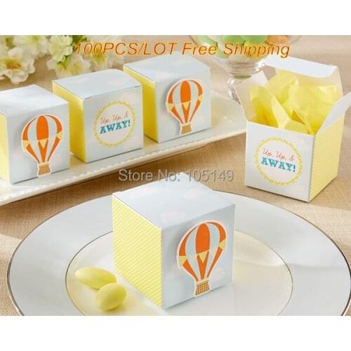 100 Pieces/lot Perfect Party gift box of Hot Air Balloon Favor Box For baby birthday party favor box and Baby shower favor box