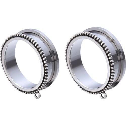 2PCS Stainless Steel 6-30mm DIY Ear Tunnel Lot DIY Ear Gauge Accessories Guage Plug Dangle Accessories Stretcher Plug Jewelry